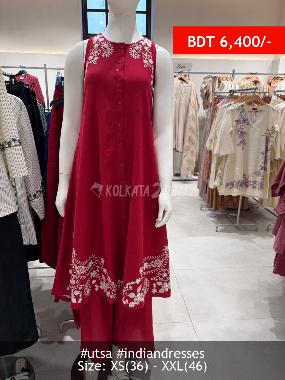 Utsa Red kurta set