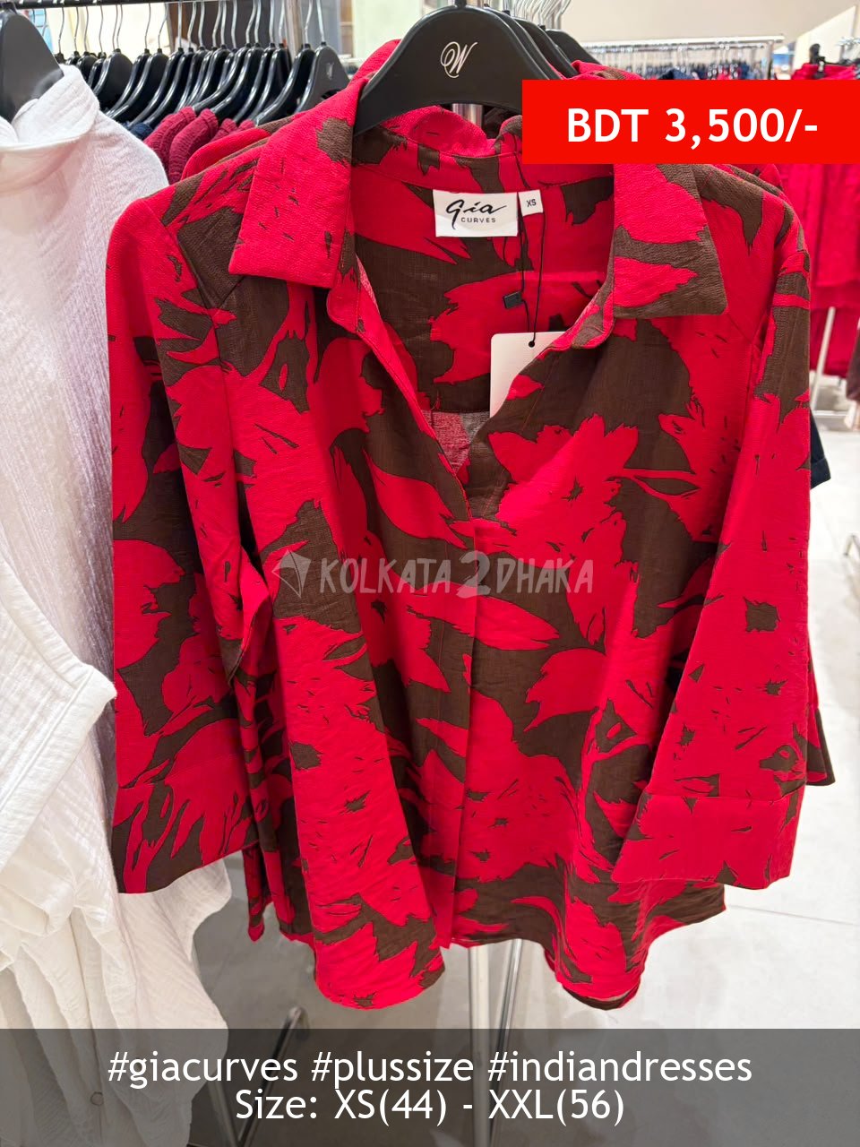 Gia Curves red tshirt
