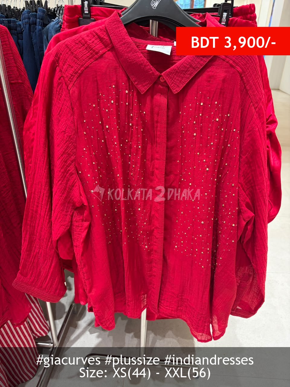 Gia Curves red shirt
