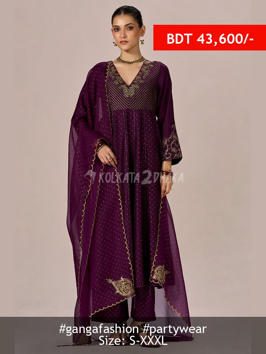 Ganga Fashion Jewel Purple Festive Anarkali Set