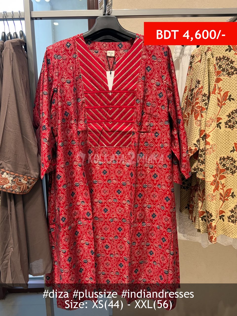 Diza red kurta