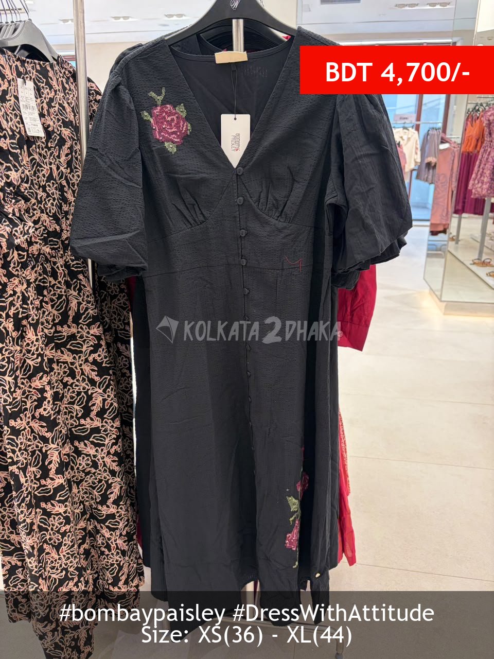 Bombay Paisley black dress