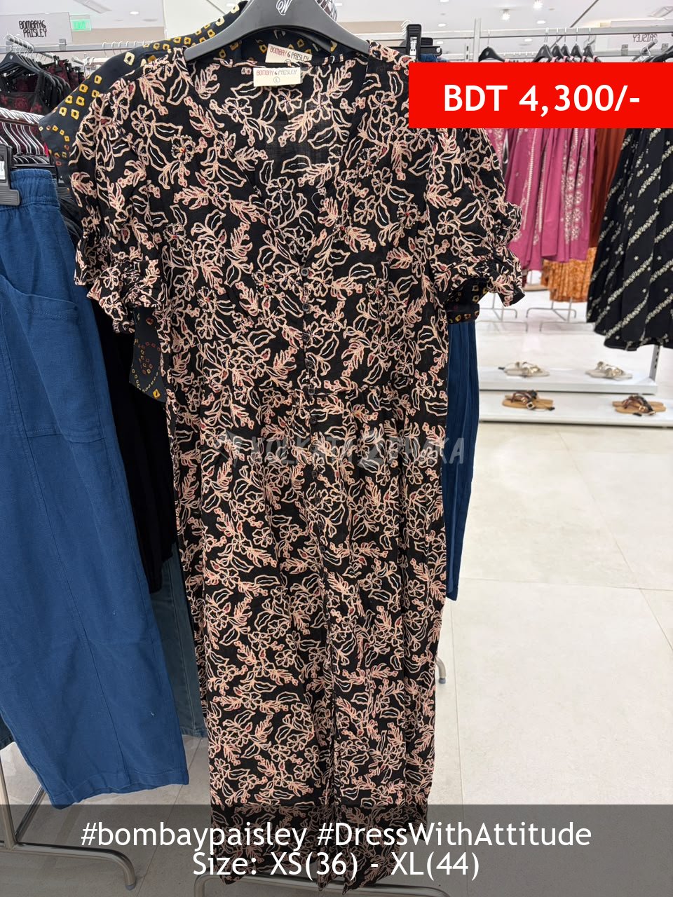 Bombay Paisley black dress