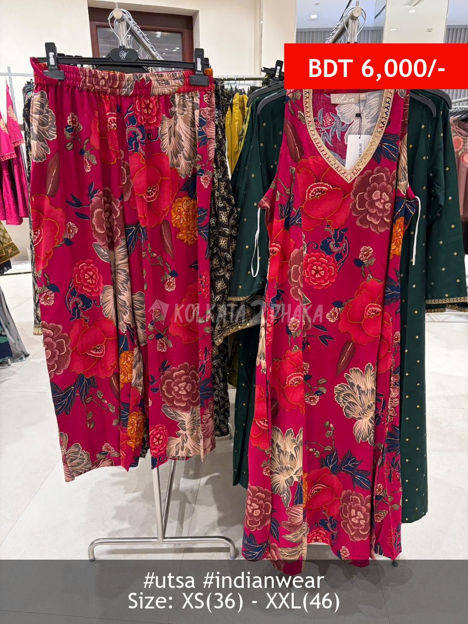 Utsa red kurta set