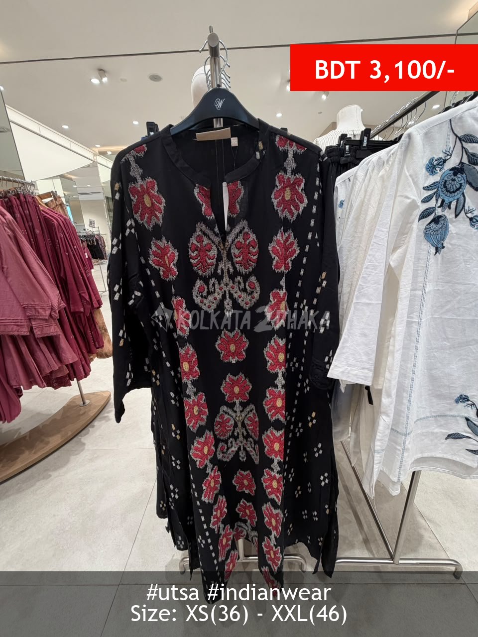 Utsa black kurta