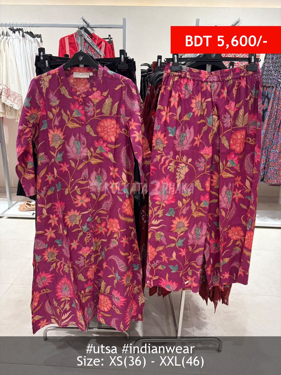 Utsa purple kurta set