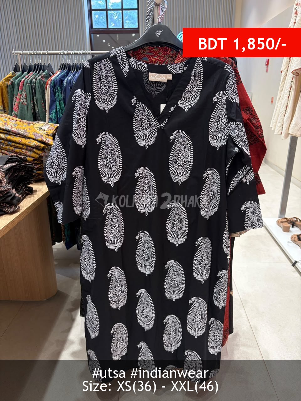 Utsa black kurta
