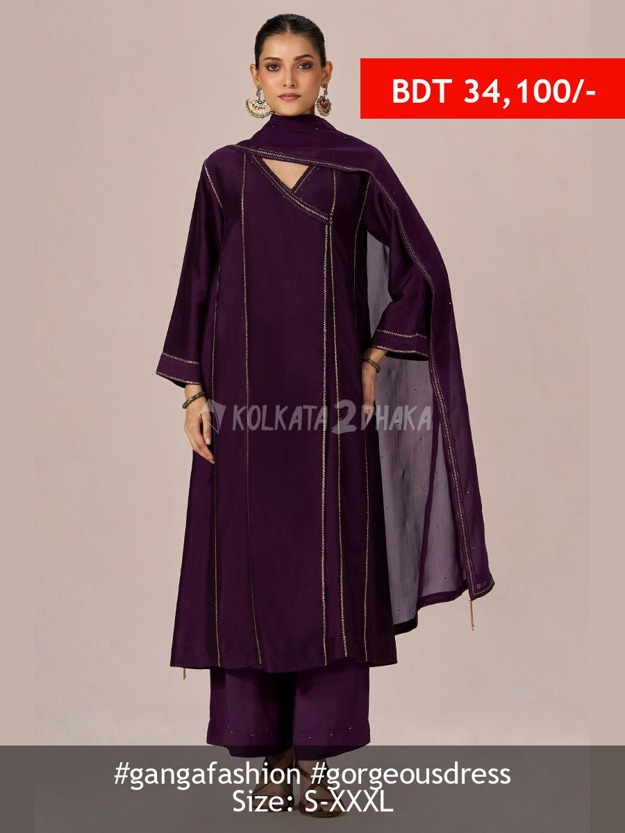Ganga Fashion Purple Festive Angrakha Kurta Set