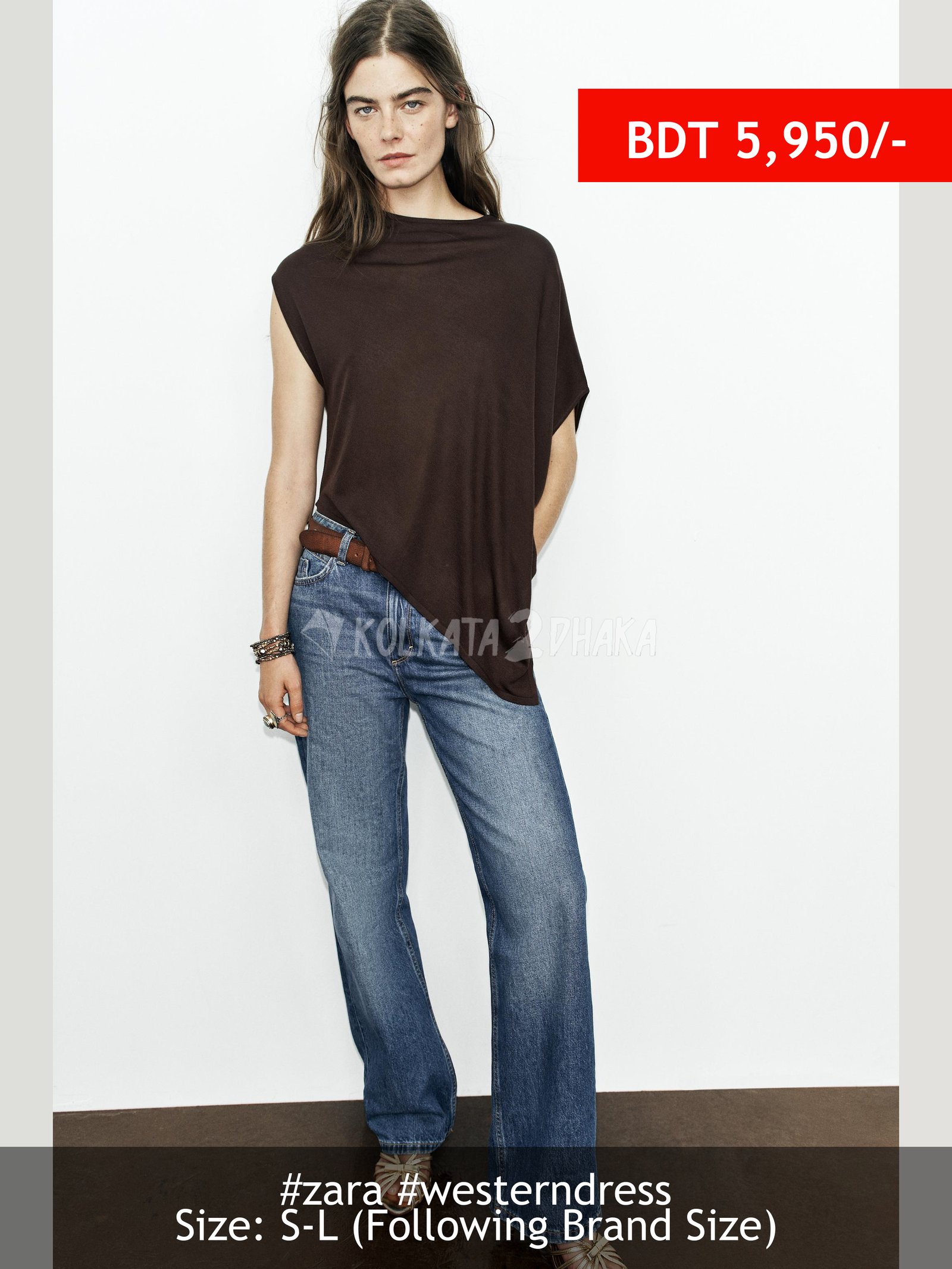 Zara ASYMMETRIC KNIT TOP