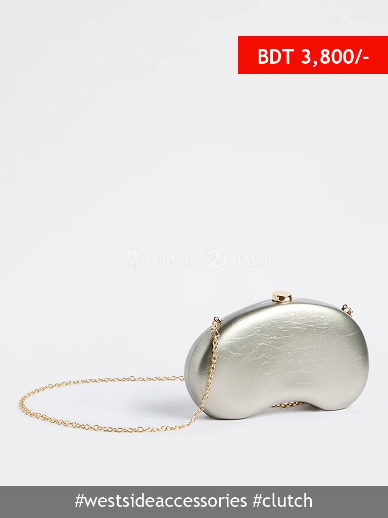Westside Accessories Textured Curved Clutch with Sling Handle