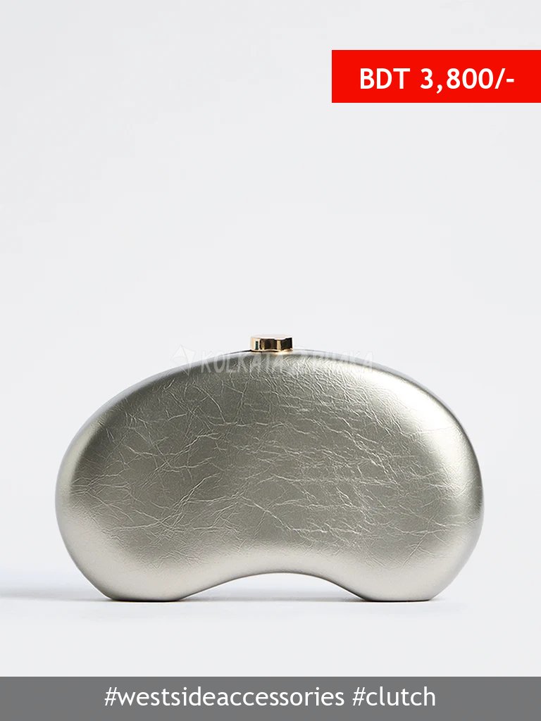 Westside Accessories Textured Curved Clutch with Sling Handle