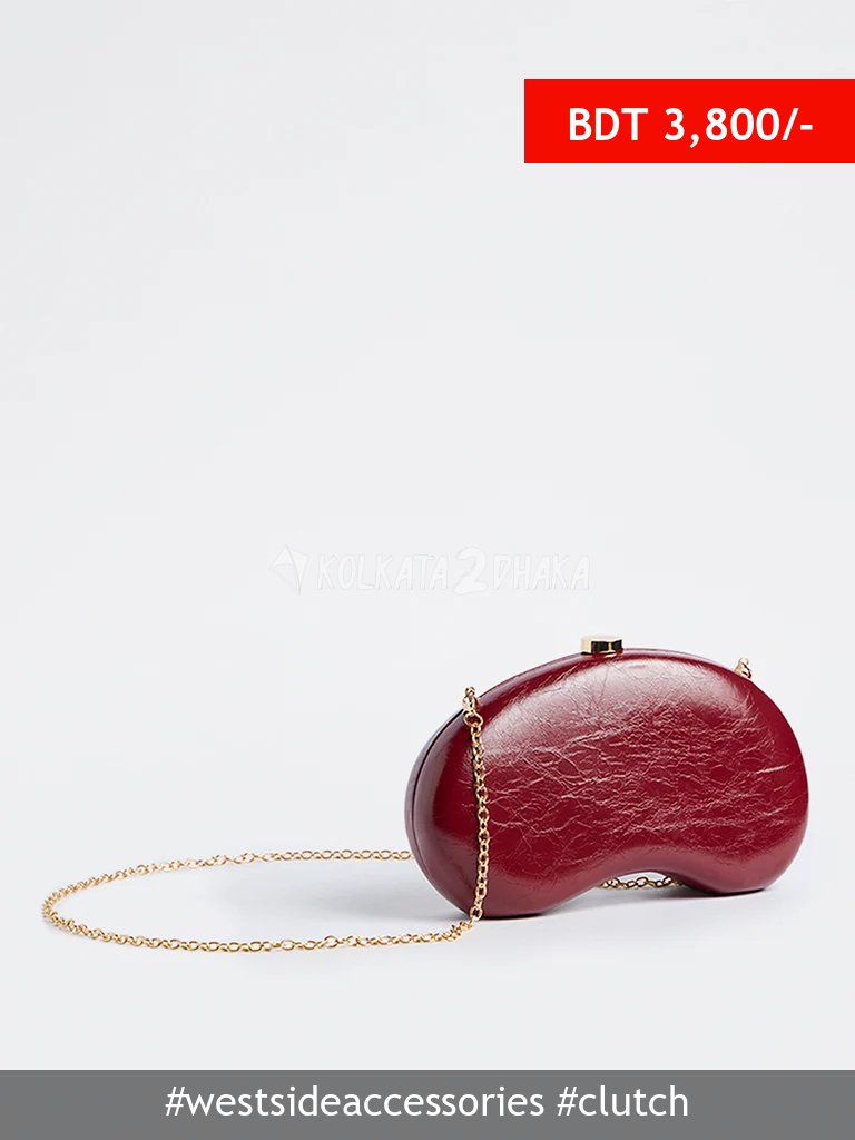 Westside Accessories Textured Curved Clutch with Sling Handle