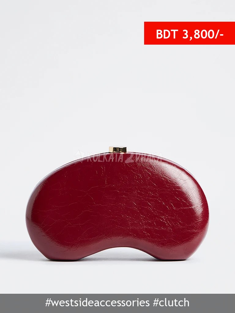 Westside Accessories Textured Curved Clutch with Sling Handle
