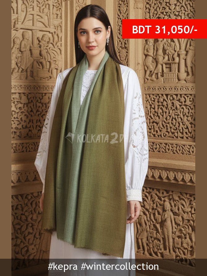 Kepra Green & Brown Ombre Pashmina Stole