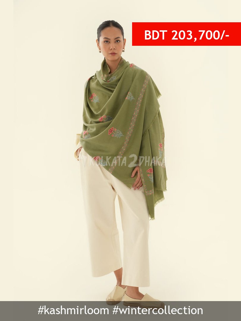 Kashmir Loom Pashmina Shawl Botanic