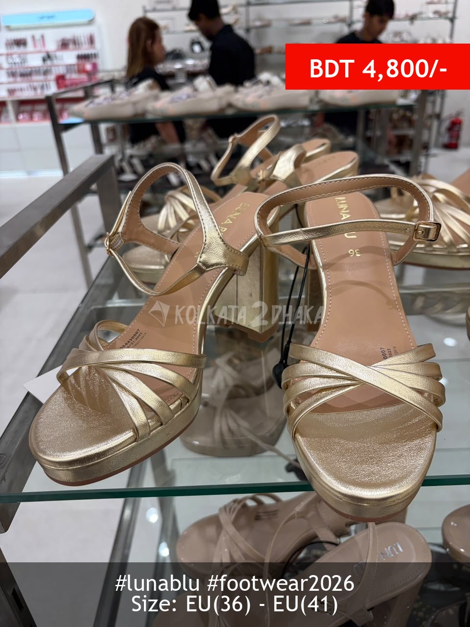 Lunablu gold heel
