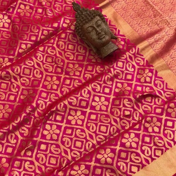 Kanchipuram Soft Silk Saree- Pink