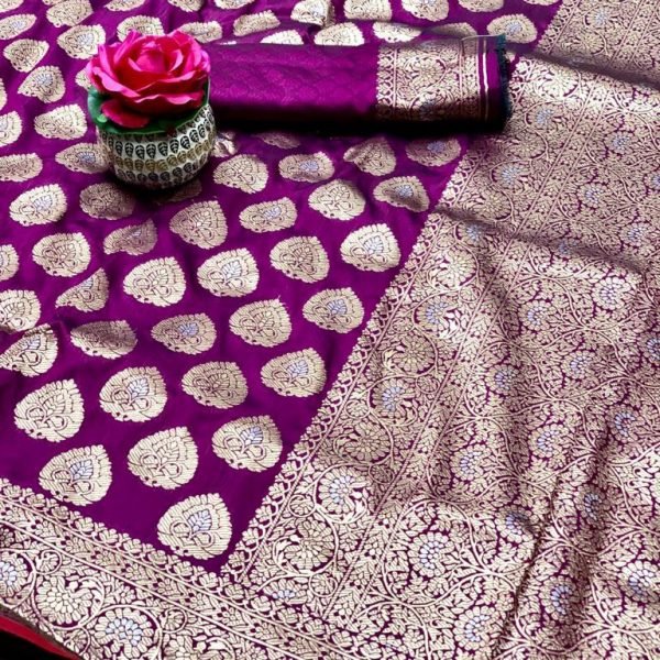 Kanchipuram Concept Katan Silk Saree - Purple
